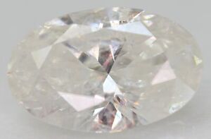 Certifié 1,63 carat F couleur SI2 ovale naturel amélioré diamant lâche 10,04 x 6,5 mm