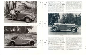 2 Seiten/Text-Gravuren von 1936: AUTO CHENARD WALCKER DELAHAYE SALMSON S.4.D - Bild 1 von 1