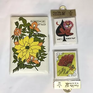 CARTE TALLY VINTAGE BRIDGE HEINES e Score Pad Ventola Leone Pad Pad Floreale - Foto 1 di 4