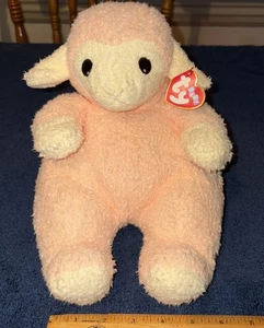 Ty Pillow Pals Lamybaby Plüschtier im Ruhestand 12 Zoll 1999 Baby Kollektion Etikett Rassel - Bild 1 von 9