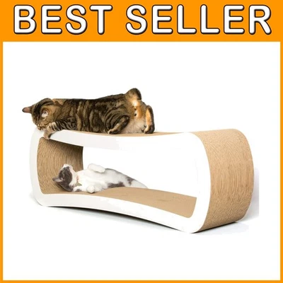 Reversible Cat Scratching Lounge, White, 39" x 14" - Image 1 of 4