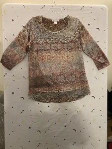 Top para mujer Christopher & Banks talla L manga 3/4 multicolor - Imagen 1 de 11