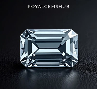Сертифицированный натуральный серый изумруд высшего качества 5 карат огранки D бриллиант VVS1 +🎁 - Изображение 1 из 4