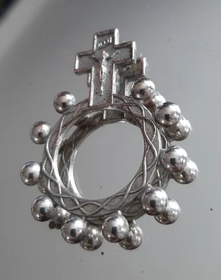 DIZAINIER Ancien en Métal Argenté - Objet de Culte- Religion - Ésotérisme - INRI - Photo 1/4