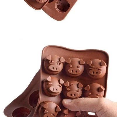 Baking Mould 3D Silicone Mold Cake Decoration Chocolate Pig Shape Cookie Candy - Image 1 of 4