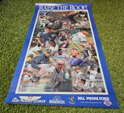Seattle Mariners 1997 Raise The Roof Griffey Edgar 21"X36.5" Seattle Times MLB  - Image 1 of 4