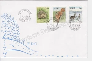 ALAND FDC FIRST DAY COVER STAMP SET 1991 WILD ANIMALS HEDGEHOG RED SQUIRREL DEER - Picture 1 of 1