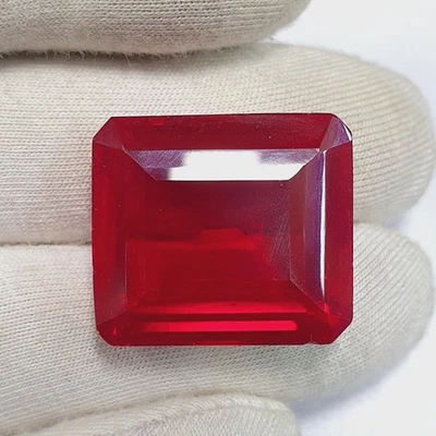 AAA Natural Blood Red Mozambique Ruby Loose Emerald Cut Gemstone 67 Ct F823 P041 - Image 1 of 4