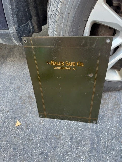 Antiguo Vintage The Hall's Safe Co. Panel de placa de puerta interior interior interior Foto 1 de 1