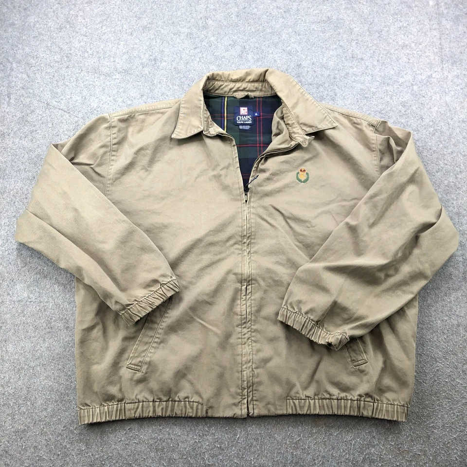 Chaqueta Chaps Ralph Lauren Para Hombre XL Beige Cresta Clásica Algodón Forrada Informal Foto 1 de 4