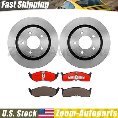 Kit de rotores de freio dianteiro e pastilhas de freio Brembo OE para 2000 2001 -2004 Dodge Intrepid - Imagem 1 de 4