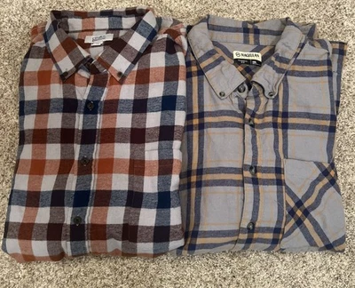 Lote de 2 camisas de franela manga larga para hombre Magallanes/Croft & Barrow XXL Foto 1 de 4