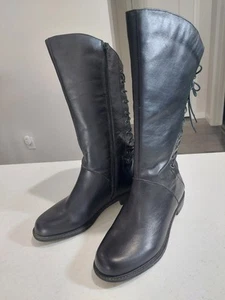 Botas de montar David Tate para mujer de cuero suave con cordones en la espalda talla 9,5 W USADAS - Imagen 1 de 11