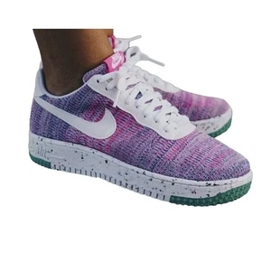 Nike Womens Size 7 Air Force 1 Low Crater Flyknit Fuchsia Glow DC7273-500 Shoes - Picture 1 of 10
