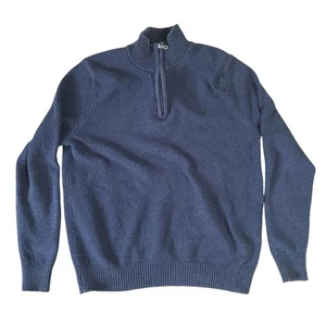 Croft & Barrow Mens Navy Blue Quarter Zip Sweater Size M Outdoor Layering Warm - Picture 1 of 6