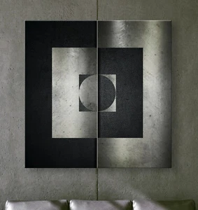 SPIRIT Leinwand Bild Abstrakt Schwarz Weiß Modern Kunst Wandbild Metall Optik XL - Bild 1 von 9
