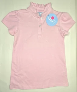 LITTLE ENGLISH Pink Knit Ruffle Collar Hastings Polo Shirt ~ Girls Size 6 ~ NWT - Picture 1 of 5