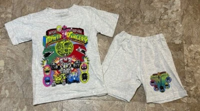 Vtg Power Rangers T-Shirt/Shorts Sz L Youth NWOT - Image 1 of 2