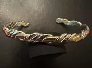 Beautiful Sergio Lub signed Two Tone Non Magnetic twisted Cuff Bracelet - Picture 1 of 3