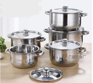 5-Pc Stainless Steel Set With Stainless Steel Tops - Picture 1 of 3