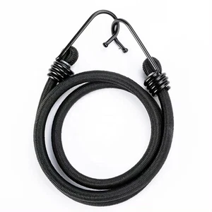 8mm HEAVY DUTY BLACK MARINE GRADE BUNGEE CORD Tarp Tie Down Strap 12-20-30-40" - Picture 1 of 15