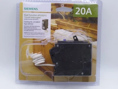 SIEMANS BREAKER SIEMENS Q120DFP 20A TYPE QFGA2 AFCI/GFCI DUAL FUNCTION CIRCUIT