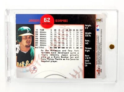 RBI PARALELO #/120 SP 2002 Fleer Triple Corona Jason Giambi #62 Oakland Athletics Foto 1 de 2