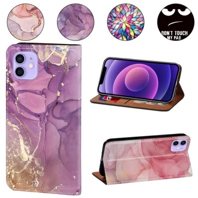 Leather Stand Wallet Cover Cases For Apple iPhone XR/SE/6/78/11/12/13/14/Pro/Max - Image 1 of 4