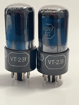 RARE NOS PAIR VT231 - KEN-RAD 6SN7 - 1940's - 6SN7GT USA STRONG VALUES   - Image 1 of 4