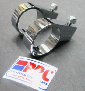 Show Chrome Mirror Finish 1.16"i.d. Billet Aluminum P clamps 2 pk fits-16 hose - Foto 1 di 4