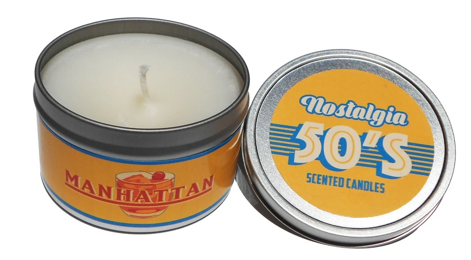 Vela perfumada nostálgica Manhattan da década de 1950. Vela legal. Presente exclusivo. - Imagem 1 de 1