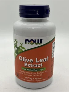 NOW FOODS Olive Leaf Extract Extra Strength - 100 Veg Capsules Exp 11/25 - Picture 1 of 3