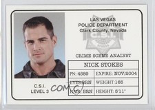 2003 CSI: Crime Scene Investigation Series 2 ID Badges Nick Stokes Badge #B4 0f8
