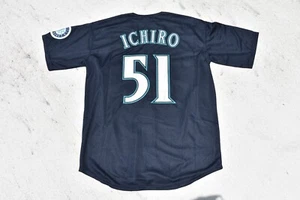 New Ichiro Suzuki Dark Navy Blue Seattle Mariners ALT Baseball Jersey Mens Large - Picture 1 of 2