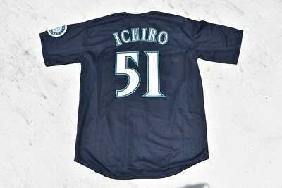 Nueva camiseta de béisbol Ichiro Suzuki #51 azul marino oscuro de los Seattle Mariners grande para hombre Foto 1 de 2
