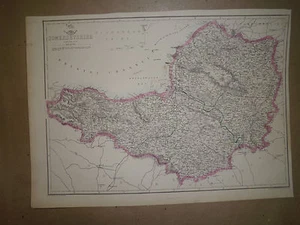 Somersetshire vintage map E.Weller Weekly Dispatch atlas Circa 1863 Framed40more - Picture 1 of 12