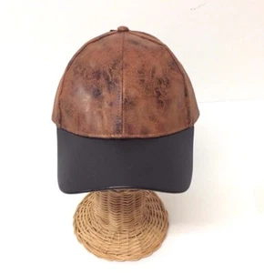 NEW Rustic metallic PU w/ PU visor Baseball Cap Men Women Adjustable, Rust/Black - Picture 1 of 4