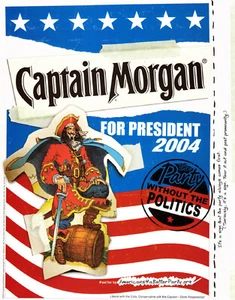 CAPTAIN MORGAN RUM AD #39 RARE 2004 OUT OF PRINT 2  SIDED - Picture 1 of 3