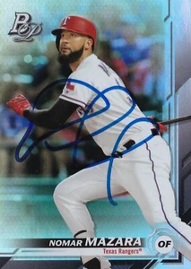 NOMAR MAZARA SIGNED AUTO'D 2019 BOWMAN PLATINUM CARD #70 TEXAS RANGERS - Picture 1 of 4