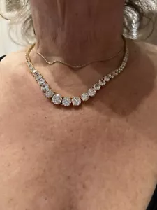 FANCY CZ necklace. Adjustable But Total Length 24 Inches - Picture 1 of 9