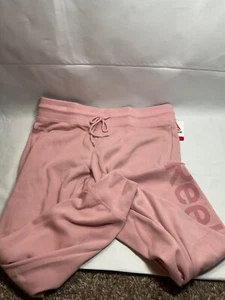 Women's Cuffed Reebok Graphic Jogger Sweatpants Heather Dusty Pink Pick Size PP - Picture 1 of 5