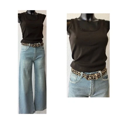 Hosegürtel Echt leder 3 cm breit Leoprint Gürtel Italy 85 90 95 cm Leo-Muster - Bild 1 von 4