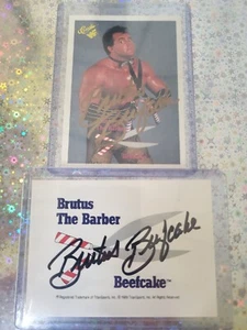 Brutus "The Barber" Beefcake SIGNED 2x Cards PASS AUTH - WWE/WWF CLASSIC - Bild 1 von 2