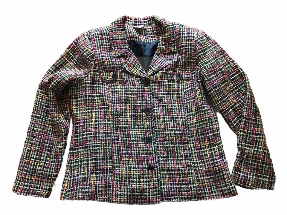 Blazer Christopher & Banks Botón a Cuadros Talla XL Mujer Colorido Preppy Mujeres Foto 1 de 4