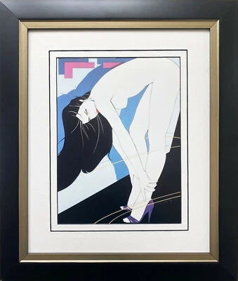 Patrick Nagel "Untitled #61" NEWLY CUSTOM FRAMED Art Deco Print Woman Playboy  - Image 1 of 3
