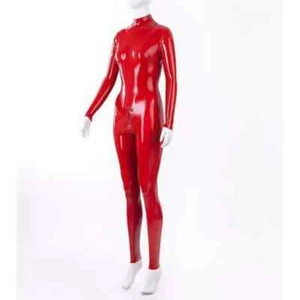 Sexy mono rojo de látex con corte tridimensional para hombres y mujeres - Imagen 1 de 4