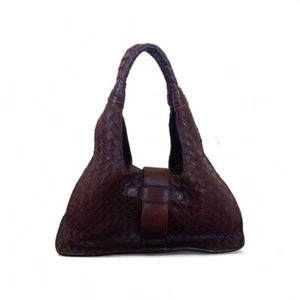 Bottega Veneta - Brown Intrecciato Handbag Leather Shoulder Bag - Picture 1 of 11