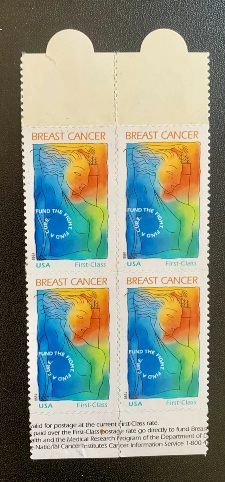 4 x US Breast Cancer 32 Cent Block of 4 Stamps - Image 1 of 1