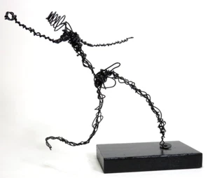 Alambre de metal envuelto escultura artística para hombre desnudo grande 20" vintage posable AB1D2404 - Imagen 1 de 10