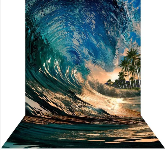 Surfing the Wave 摄影背景 10 英寸 x 20 英寸带地板 — 第 1/1 张图片